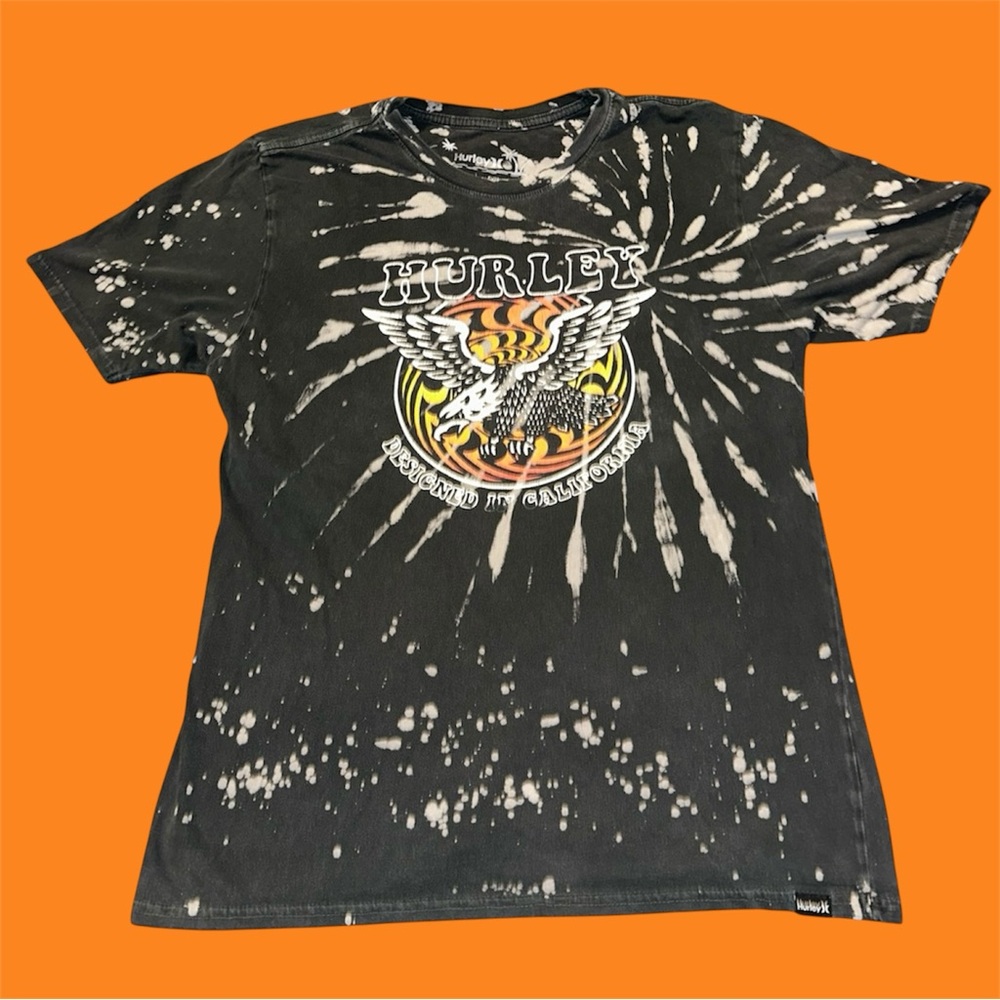 Hurley Tie-Dyed Graphic T-Shirt- Size Medium